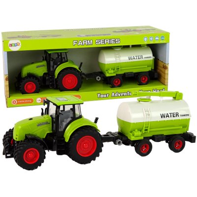 Lean Toys Traktor s cisternou zelený