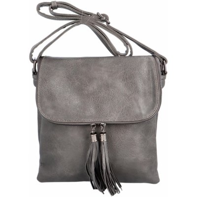 Stylová dámská crossbody taška s ozdobnými zipy Elsa šedá – Zbozi.Blesk.cz