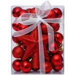 DECOLED Sada ozdob 29 × 3cm koule 1 × glitter špice červená – Zboží Dáma