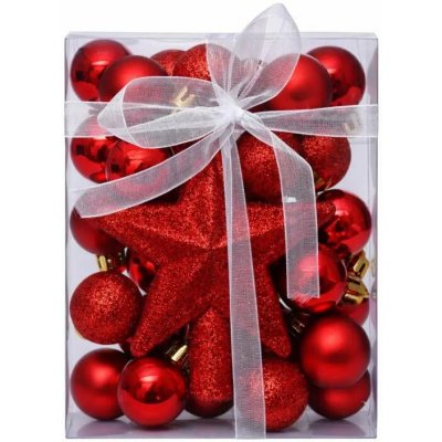 DECOLED Sada ozdob 29 × 3cm koule 1 × glitter špice červená – Zboží Dáma