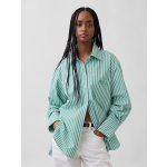 GAP Oversize popelínová košile s logem Big Shirt Zelená – Zboží Mobilmania