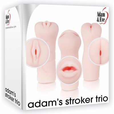 Adam & Eve Realistická sada 3ks umělá vagína, anál a orál Adam´s Stroker Trio – Zboží Mobilmania