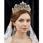 B-Top svatební korunka do vlasů ve zlaté barvě s krystaly – Zbozi.Blesk.cz