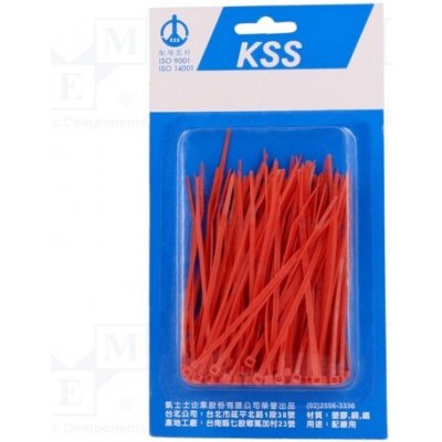 KSS WIRING PB-100-4RD Stahovací pásek; L: 100mm; W: 2,5mm; polyamid; 78,5N; červená – Zboží Mobilmania