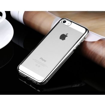 Pouzdro USAMS Kim TPU iPhone 5S/SE stříbrné