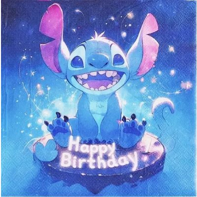 Ubrousek 33x33cm Všechno nejlepší Stitch – Zbozi.Blesk.cz