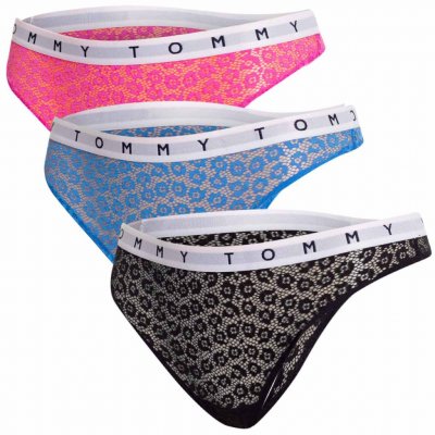 Tommy Hilfiger 3Pack tanga kalhotky UW0UW025240VH černá/růžová/modrá – Zbozi.Blesk.cz