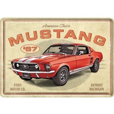 Postershop Plechová pohlednice - Ford Mustang GT 1967