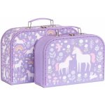 A Little Lovely Company sada dvou kartonových kufříků jednorožci a duha – Zboží Dáma