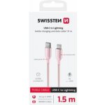 Swissten 71529205 USB-C / Lightning, 1,5m, růžový – Zboží Živě