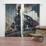 Sablio Závěs Parní lokomotiva v horách: 2ks 140x250cm – Hledejceny.cz