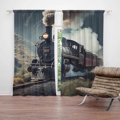 Sablio Závěs Parní lokomotiva v horách: 2ks 140x250cm – Hledejceny.cz