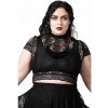 Dámská Trička KILLSTAR Moon Rays Lace Crop černá