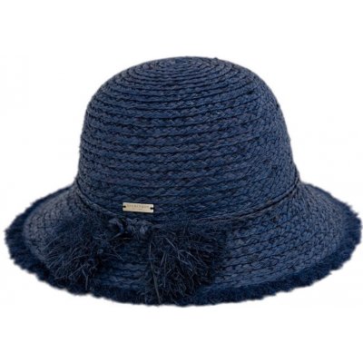 Seebrger Dámský letní modrý klobouček Cloche s malou krempou a s třásněmi  Cloche raffia – Zboží Dáma