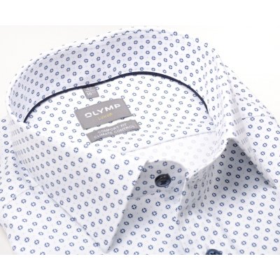 Olymp Comfort Fit Climate Control košile krátký rukáv s modrým vzorem – Hledejceny.cz