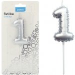 LUMA Svíčka č. 1 balónek STŘÍBRNÝ – Zboží Dáma
