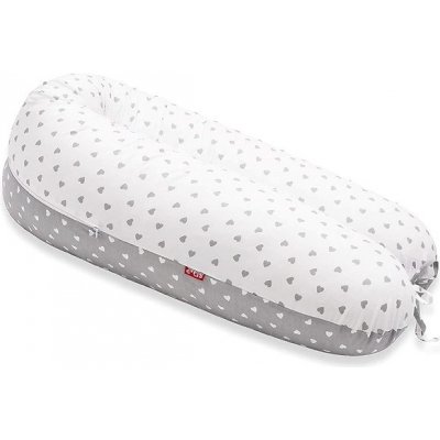 SCAMP Kojící polštář půlměsíc Little Heart White Grey – Zboží Mobilmania