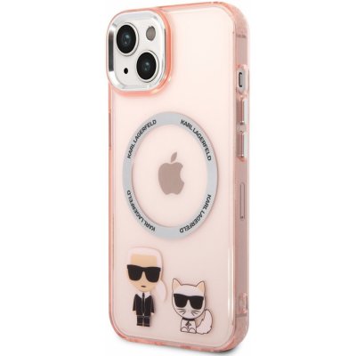 Pouzdro Karl Lagerfeld MagSafe Kompatibilní Karl and Choupette iPhone 14 Max růžové