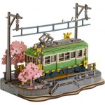 ROBOTIME Rolife DIY Svítící 3D dřevěné puzzle Stanice se sakurami 223 ks – Sleviste.cz
