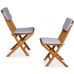 FurniGO sada 2 zahradních židlí Bristol teak