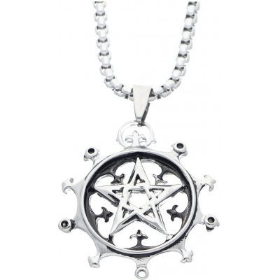 Ewena Pentakl 5 cípa hvězda z chirurgické oceli s řetízkem – Hledejceny.cz