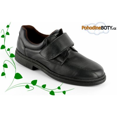 polobotky vycházkové kůže suchý zip černé – Zboží Mobilmania