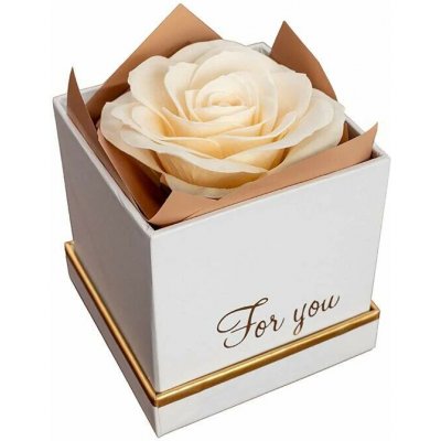 Velká Slonovinová Mýdlová Růže | Bílá dárková krabička – Sleviste.cz