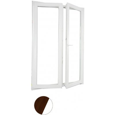 Aluplast dvoukřídlé balkonové dveře Trojsklo Tmavý dub/bílá Pravé 130 x 220 cm – Hledejceny.cz