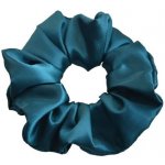 Saténová gumička do vlasů - tmavě petrolejová – Zboží Mobilmania