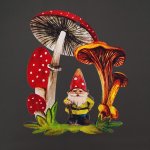 AMADEA dřevěná ozdoba barevná trpaslík a houby 9 cm český výrobek – Zbozi.Blesk.cz