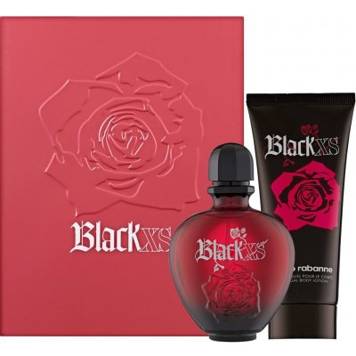 Paco Rabanne Black XS for Her pro ženy EDT 50 ml + tělové mléko 100 ml + Metal Box dárková sada – Zboží Mobilmania