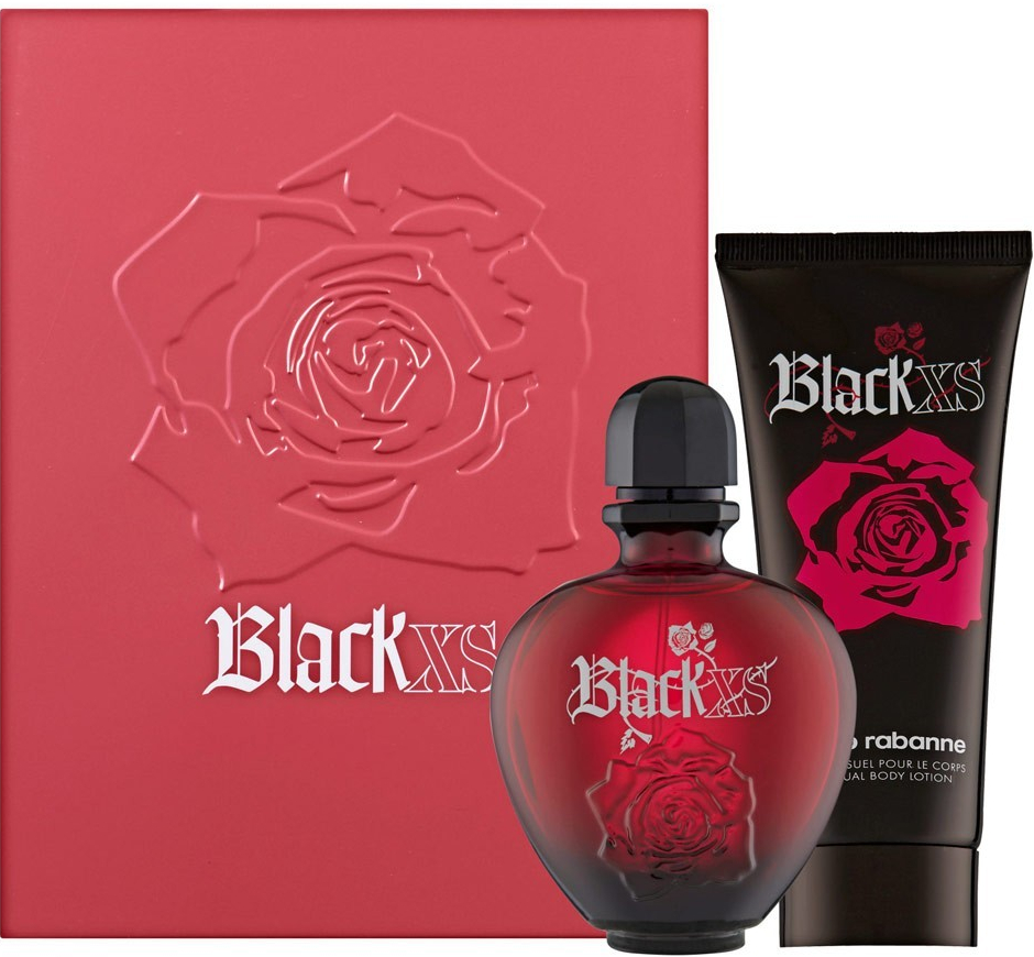 Paco Rabanne Black XS for Her pro ženy EDT 50 ml + tělové mléko 100 ml + Metal Box dárková sada