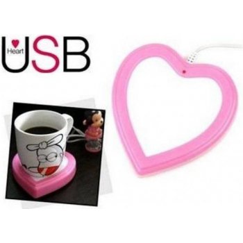 USB ohřívač nápojů srdce