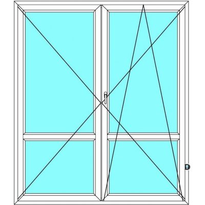 Ekosun Balkónové dveře Ekosun 7 Swisspacer Ultimate Dvoukřídlé bez sloupku dělené štulp 120x200 Bílá - Bílá – Zboží Mobilmania