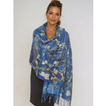 Classic Scarf Modrá kašmírová šála s vlnou Vincent van Gogh Mandlový květ Almond – Sleviste.cz