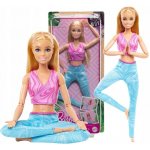 Barbie v pohybu Blondýnka v modrých legínách HRH27 – Zboží Dáma