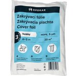 Spokar zakrývací fólie na malování, 5 µ, 20 m2, 4 × 5 m, 3 ks – HobbyKompas.cz