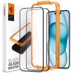 Spigen Glass tR AlignMaster 2 Pack, FC Black - iPhone 15 AGL06906 – Zboží Živě
