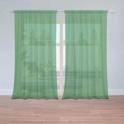 Záclony Tmavě zelená: 2 ks - 150x250 cm - Sablio – Hledejceny.cz