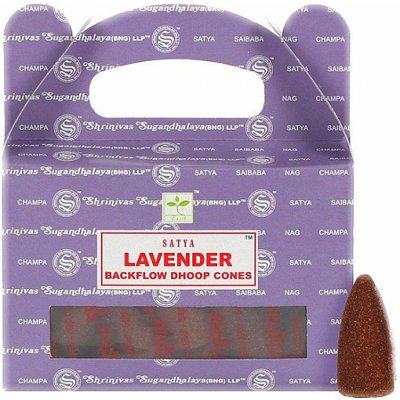 Satya Vonné kužely pro tekoucí dým Lavender Backflow Cones 24 ks – Zbozi.Blesk.cz