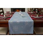 Mybesthome Vánoční ubrus běhoun SNOWFLAKE světle modrá 40x140 cm – Zboží Mobilmania