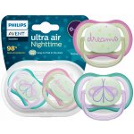 Avent Philips šidítko ultra air 376/12 Nighttime girl BPA free 2Pack – Zboží Dáma