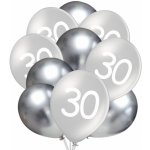 Balonky.cz Balónky 30 narozeniny stříbrné 30 cm mix – Zboží Dáma