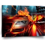 Sablio Obraz Auto v plamenech - 120x80 cm – Hledejceny.cz