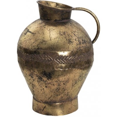Zlatý antik kovový dekoracní džbán Veryl – 27x23x34 cm – Zboží Mobilmania
