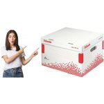 Esselte Speedbox archivační krabice s víkem L bílá červená – Zboží Živě