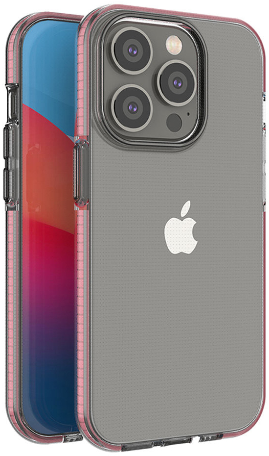 Pouzdro Spring Case TPU Apple iPhone 14 PRO clear / light růžové