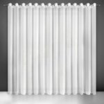 Záclona 350x250 Dahlia bílá připravená na smyčce z hladkého matného etaminu Eurofirany – Zboží Dáma