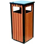 MEVA-TEC Venkovní odpadkový koš hranatý MADRID 35 l. imitace dřeva – Zboží Dáma