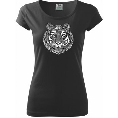 Tygr kreslený Pure triko černá – Zboží Mobilmania